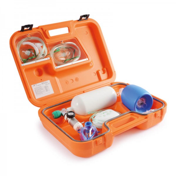 Reanivac I - Resuscitation case without aspiration (with 400L oxygen bottle - without load) Reanivac I - Resuscitation case without aspiration (with 400L oxygen bottle - without load)